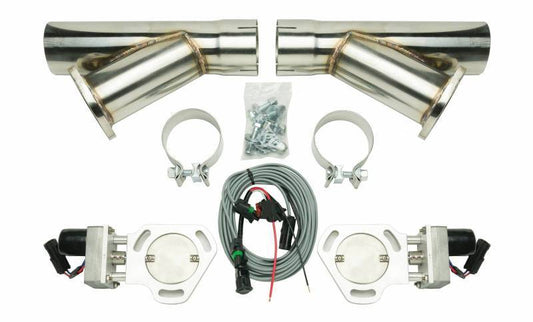 Dual Electric Exhaust Cutout 3in w/Y - Pipes - Pypes Performance exhaust | Evolution Auto Retroworks