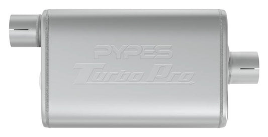 Turbo Pro Muffler 2.5in Offset In/Center Outlet - Pypes Performance exhaust | Evolution Auto Retroworks