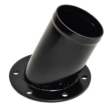 Fuel Filler Neck 20 Deg. Angled 2" OD x 2" Tall Hose Clamp Style - Mild Steel - Fuel Tanks Inc. | Evolution Auto Retroworks