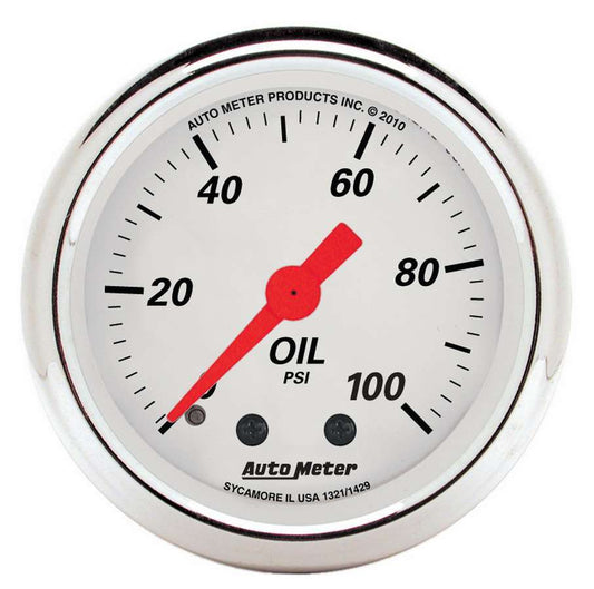 2 - 1/16 A/W Oil Pressure Gauge 0 - 100psi - AutoMeter | Evolution Auto Retroworks