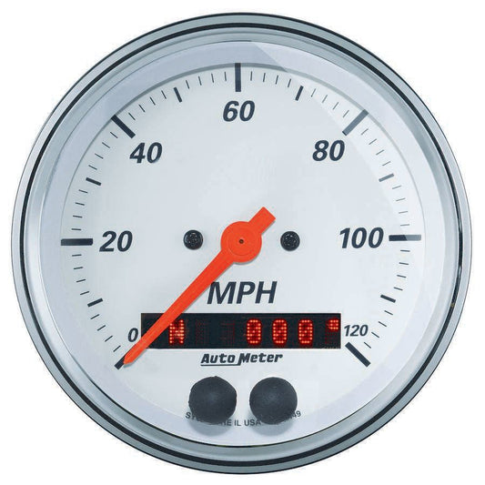 3 - 3/8 Speedometer 120MPH GPS Arctic White Series - AutoMeter | Evolution Auto Retroworks