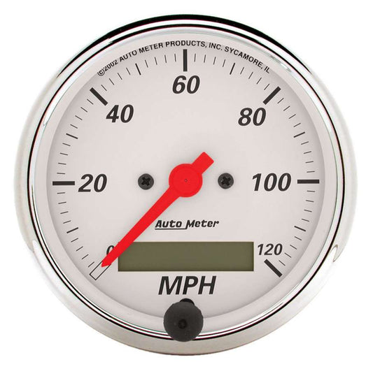 Arctic White 3 - 1/8in 120 MPH Speedometer - AutoMeter | Evolution Auto Retroworks
