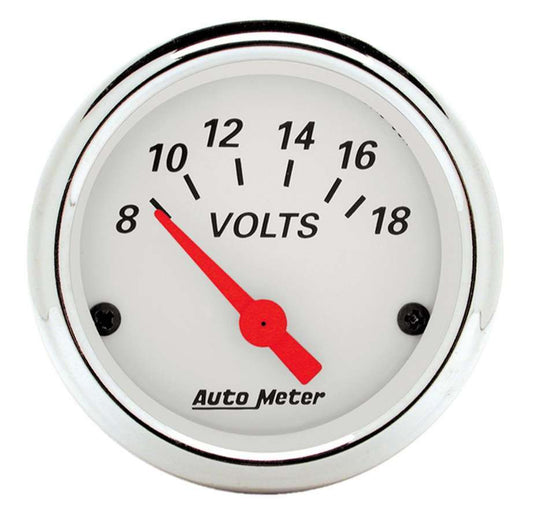 Arctic White Voltmeter - AutoMeter | Evolution Auto Retroworks