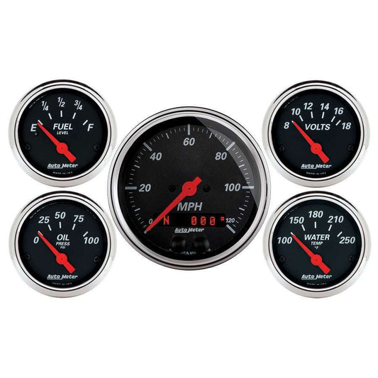 Designer Black Gauge Kit w/GPS Speedo - AutoMeter | Evolution Auto Retroworks