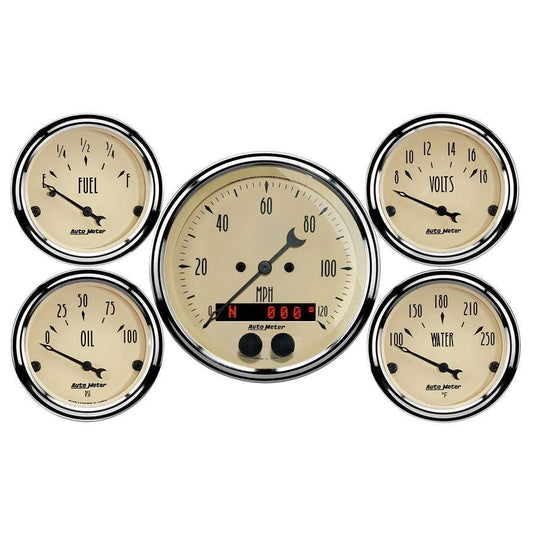 Antique Beige Gauge Kit w/GPS Speedo - AutoMeter | Evolution Auto Retroworks