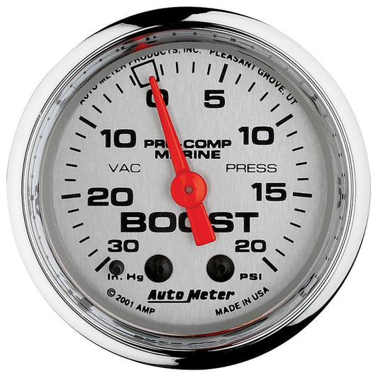 2 - 1/16 PC Marine Gauge Vac/Boost 30HG/20PSI - AutoMeter | Evolution Auto Retroworks