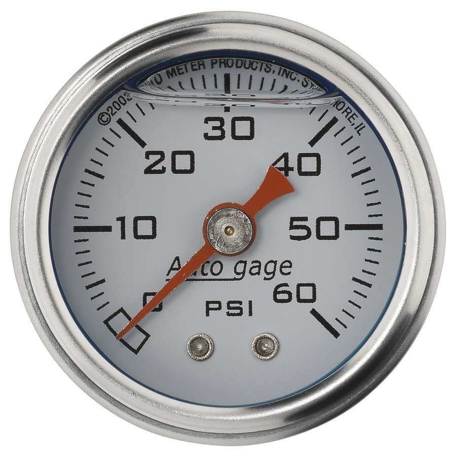 1 - 1/2in Pressure Gauge 0 - 60psi - White - AutoMeter | Evolution Auto Retroworks