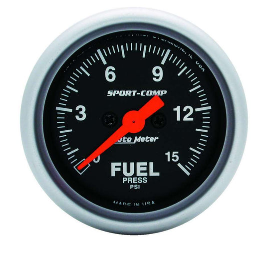 Sport Comp 2 1/16in Fuel 0 - 15 PSI Elec. - AutoMeter | Evolution Auto Retroworks