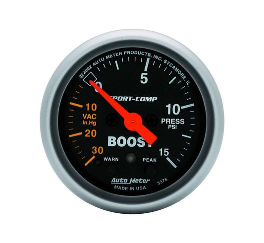 2 - 1/16in S/C Boost/Vac. Gauge 30in/15psi - AutoMeter | Evolution Auto Retroworks