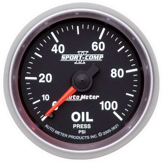 2 - 1/16in S/C II Oil Pressure Gauge 0 - 100psi - AutoMeter | Evolution Auto Retroworks