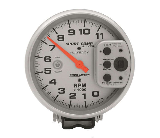 5in S/C Silver 11000 RPM Playback Tach - AutoMeter | Evolution Auto Retroworks