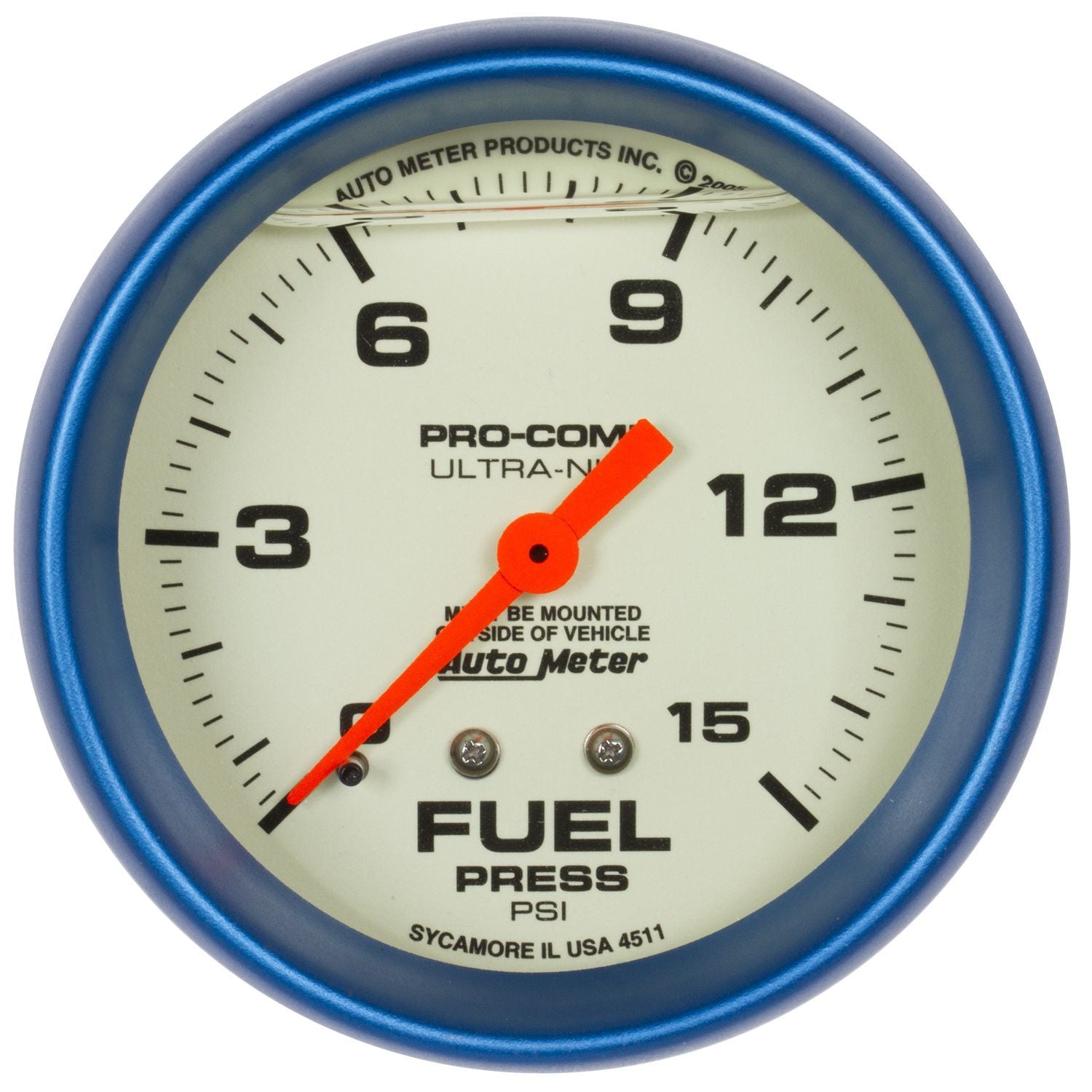 2 - 5/8 Ultra - Nite F/P Gauge 0 - 15psi - AutoMeter | Evolution Auto Retroworks