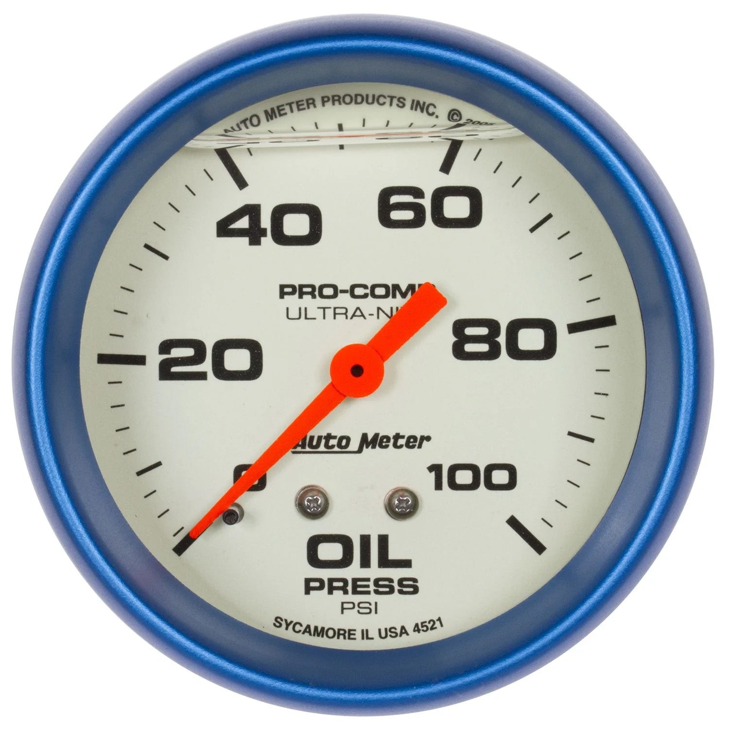 2 - 5/8 Ultra - Nite Oil Press. Gauge 0 - 100psi - AutoMeter | Evolution Auto Retroworks