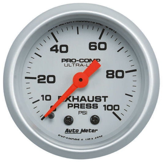 Exhaust Pressure Gauge 0 - 100psi Ultra - Lite - AutoMeter | Evolution Auto Retroworks