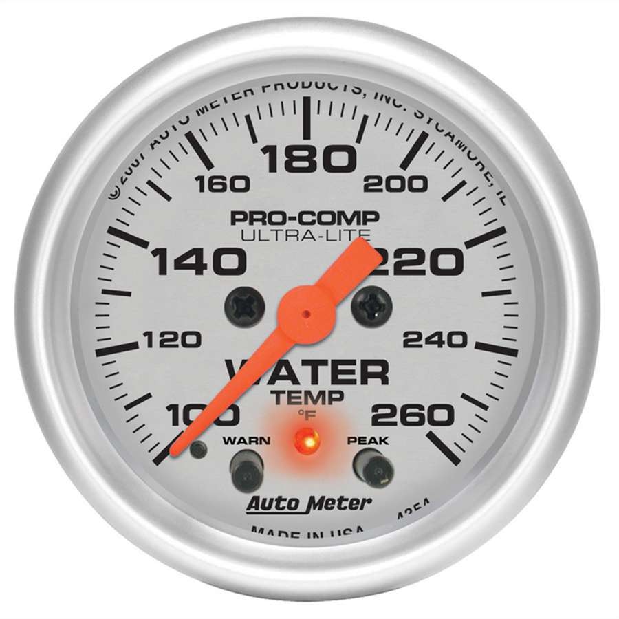 2 - 1/16in U/L Water Temp Gauge w/Peak & Warning - AutoMeter | Evolution Auto Retroworks