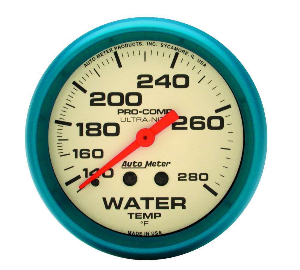 2 - 5/8 Ultra - Nite Water Temp Gauge 140 - 280 - AutoMeter | Evolution Auto Retroworks