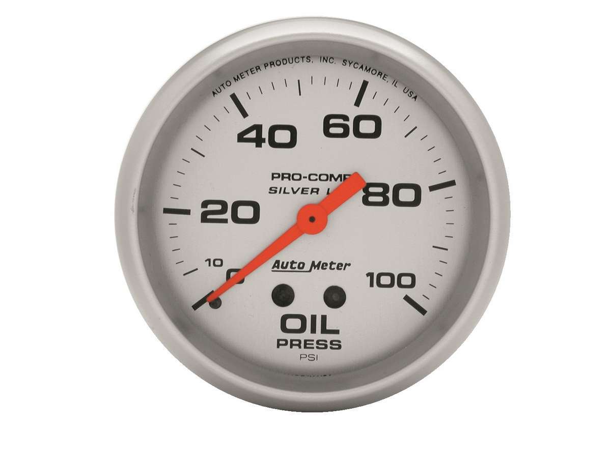 U/L 2 - 5/8in Silver Liq - Fill Oil 0 - 100 PSI - AutoMeter | Evolution Auto Retroworks