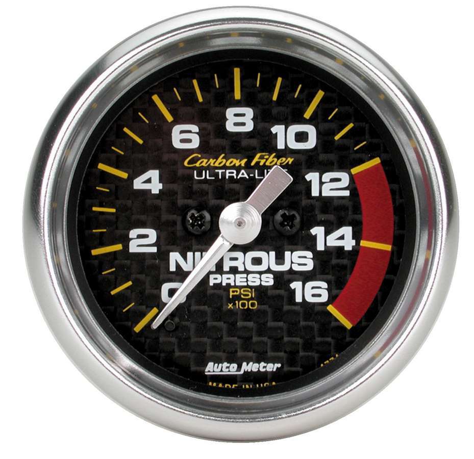 2 - 1/16in C/F Nitrous Press. Gauge 0 - 1600psi - AutoMeter | Evolution Auto Retroworks