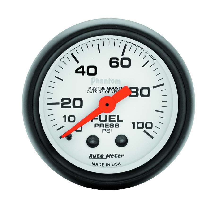 2 - 1/16in Phantom Fuel Pressure Gauge 0 - 100 PSI - AutoMeter | Evolution Auto Retroworks