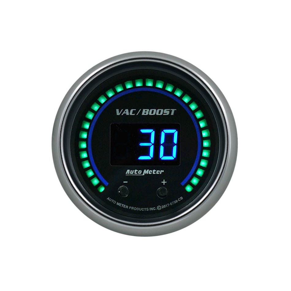 2 - 1/16 Vac/Boost Gauge Elite Digital CB Series - AutoMeter | Evolution Auto Retroworks