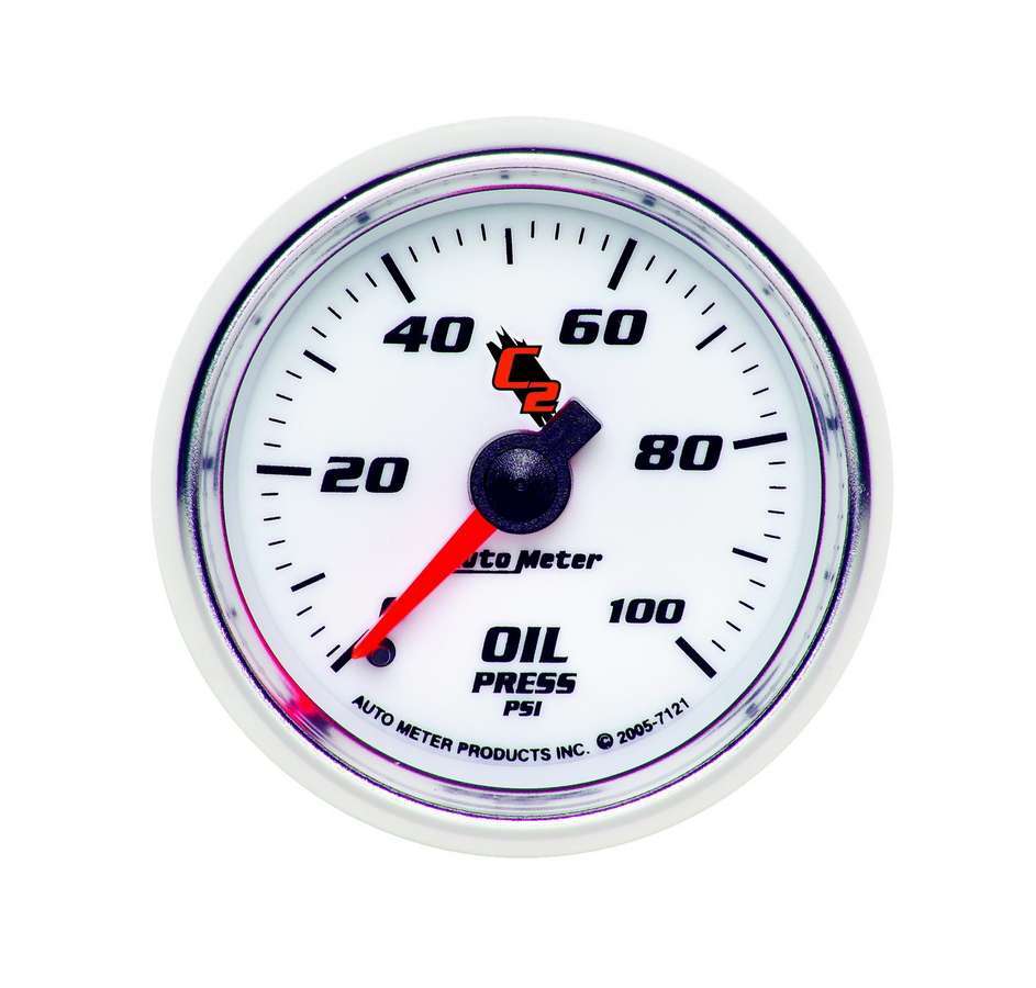 2 - 1/16in C2/S Oil Press. Gauge 0 - 100psi - AutoMeter | Evolution Auto Retroworks