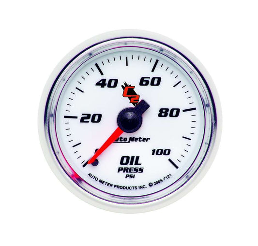 2 - 1/16in C2/S Oil Press. Gauge 0 - 100psi - AutoMeter | Evolution Auto Retroworks