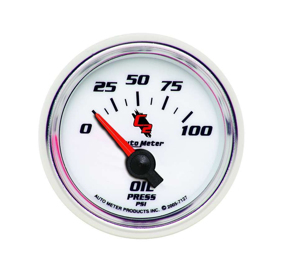 2 - 1/16in C2/S Oil Press. Gauge 0 - 100psi - AutoMeter | Evolution Auto Retroworks
