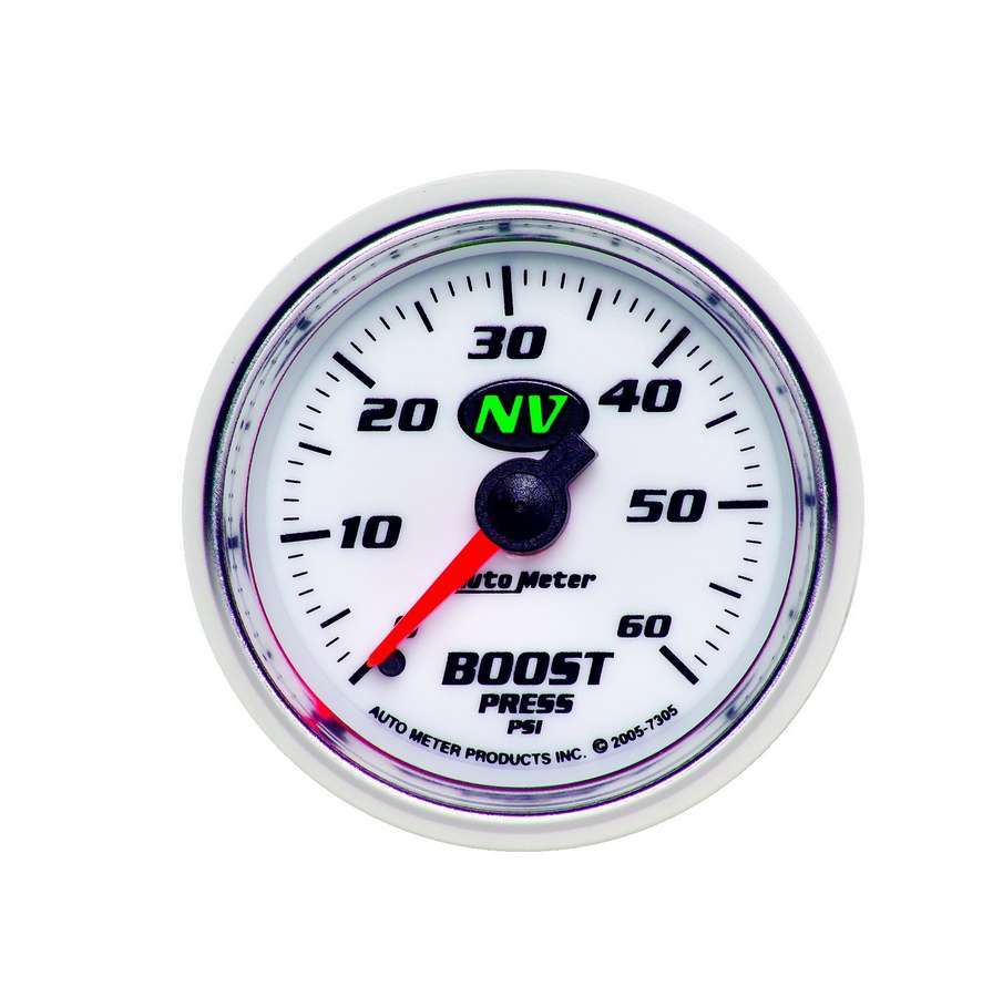 2 - 1/16in NV/S Boost Gauge 0 - 60psi - AutoMeter | Evolution Auto Retroworks