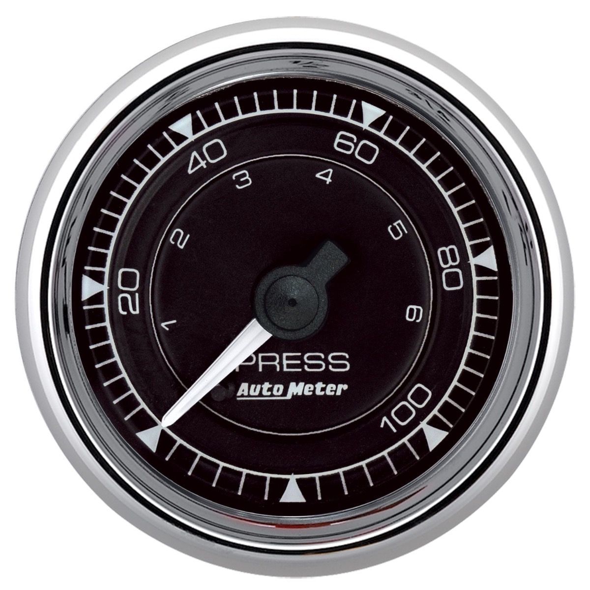 2/16 Chrono Chrome Gauge Pressure 0 - 100PSI - AutoMeter | Evolution Auto Retroworks