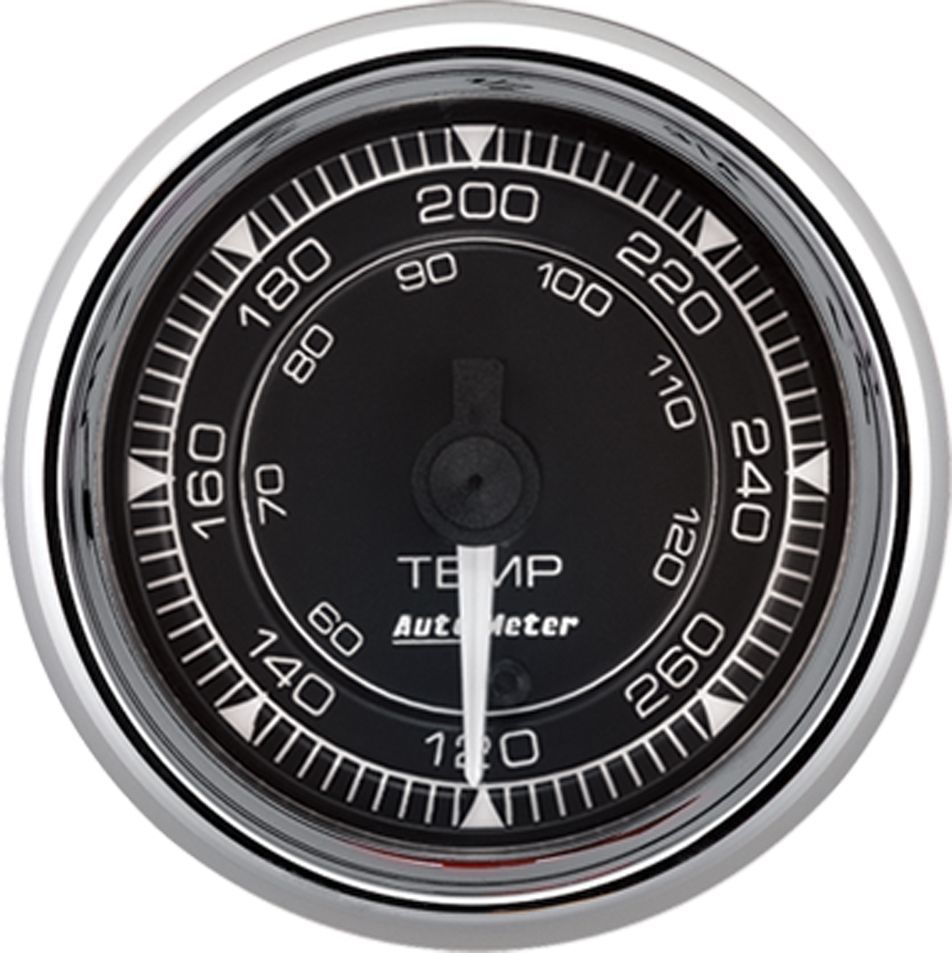 2/16 Chrono Chrome Gauge Temp - 120 - 280 Degree - AutoMeter | Evolution Auto Retroworks
