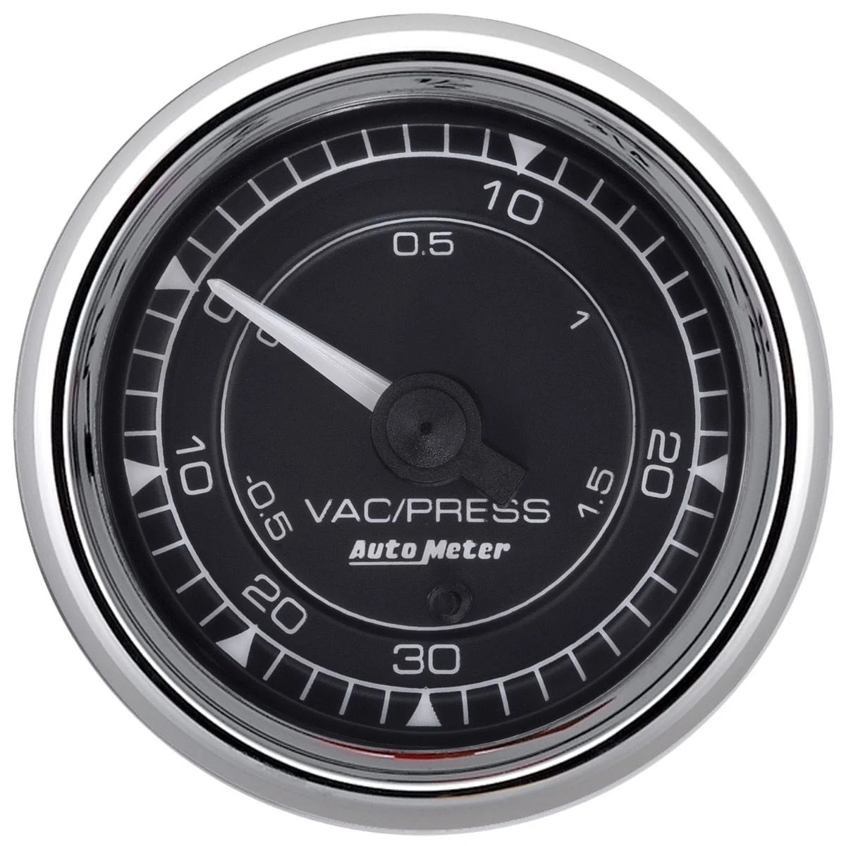 2/16 Chrono Chrome Gauge Vac/Boost 30HG/30PSI - AutoMeter | Evolution Auto Retroworks