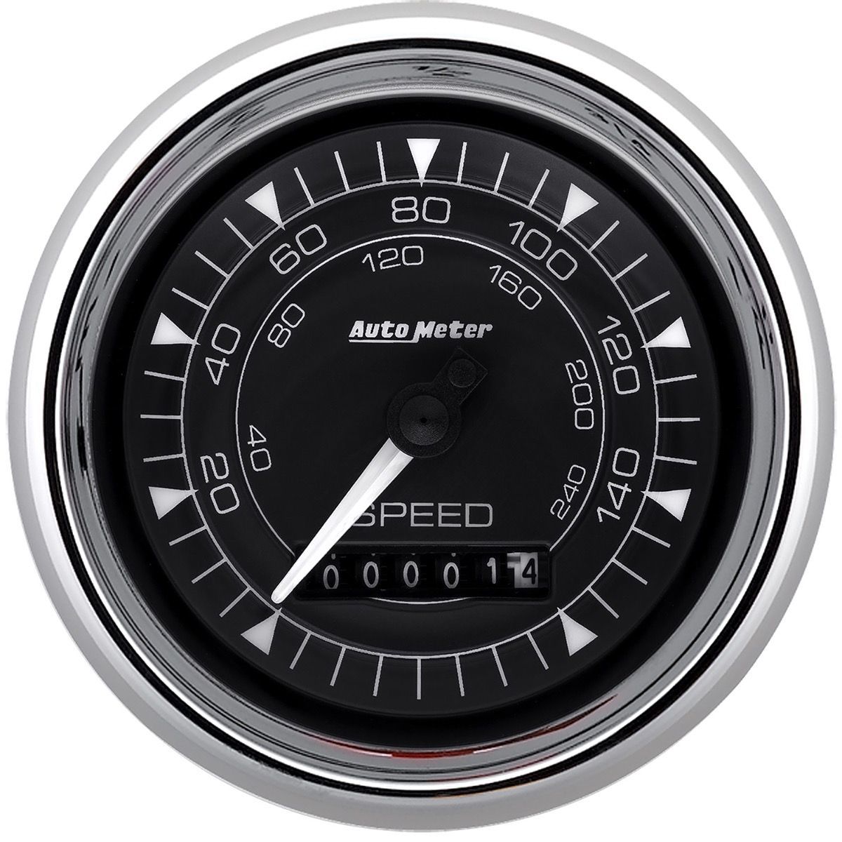 3 - 3/8 Speedo Chrono Chrome 160 MPH - AutoMeter | Evolution Auto Retroworks