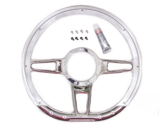 Steering Wheel Formula D - Shaped 14in Polished - Billet Specialties | Evolution Auto Retroworks