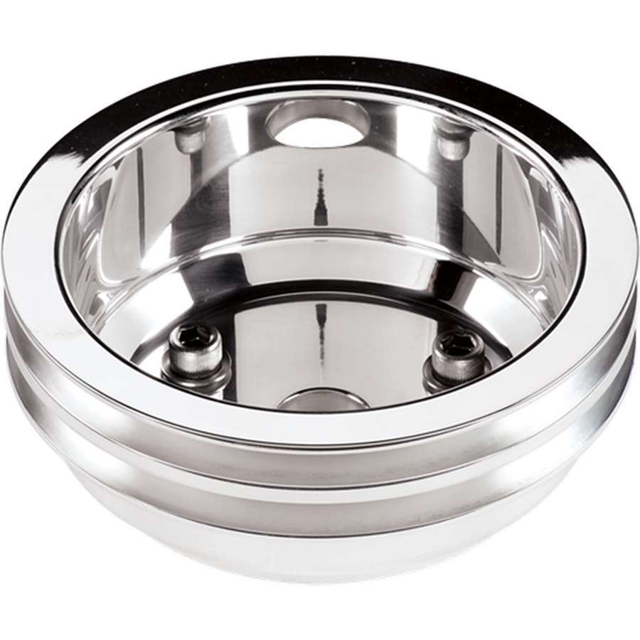 SBC 2 GRV Crank Pulley LWP Polished - Billet Specialties | Evolution Auto Retroworks