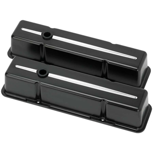 SBC Tall Valve Covers Black - Billet Specialties | Evolution Auto Retroworks