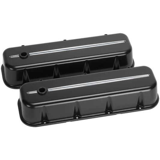 BBC Tall Valve Covers Black - Billet Specialties | Evolution Auto Retroworks