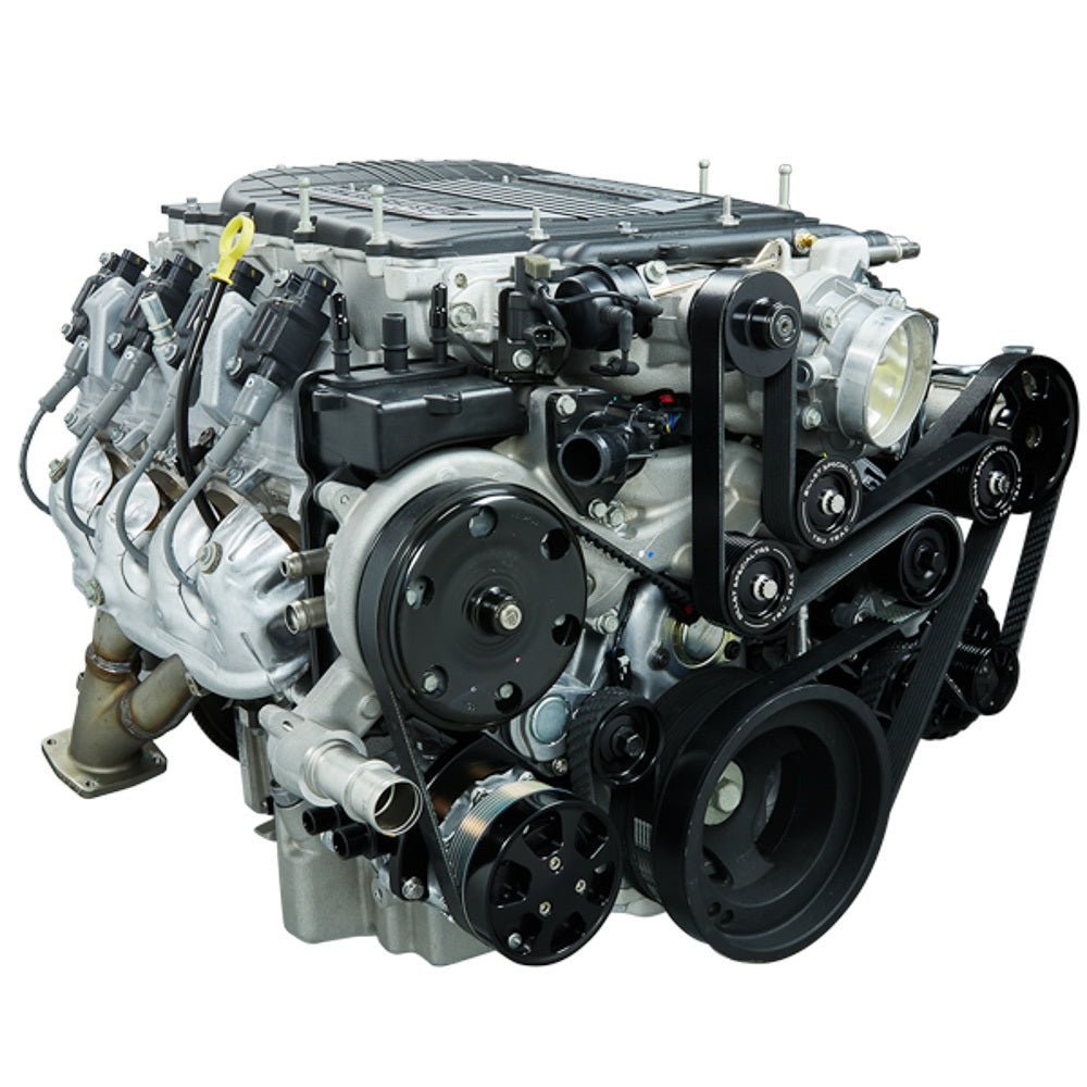 Tru Trac Pulley System GM LT4 Black w P/S & A/C - Billet Specialties | Evolution Auto Retroworks