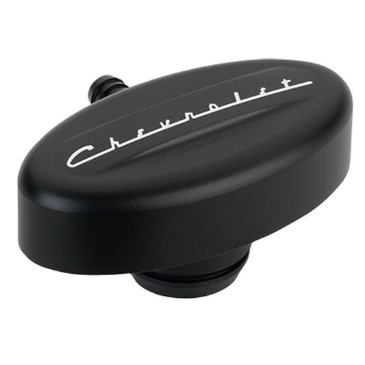 PCV Breather 1 - 1/4in VC Retro Black Chevrolet - Billet Specialties | Evolution Auto Retroworks