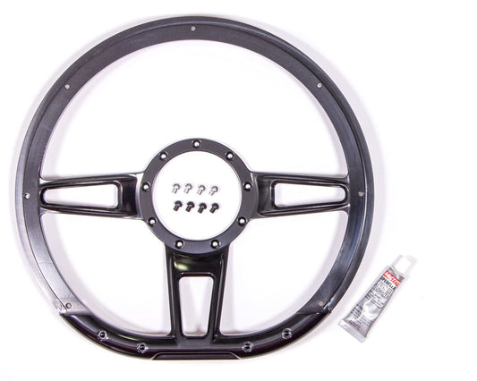 Steering Wheel Formula D - Shaped 14in Black - Billet Specialties | Evolution Auto Retroworks