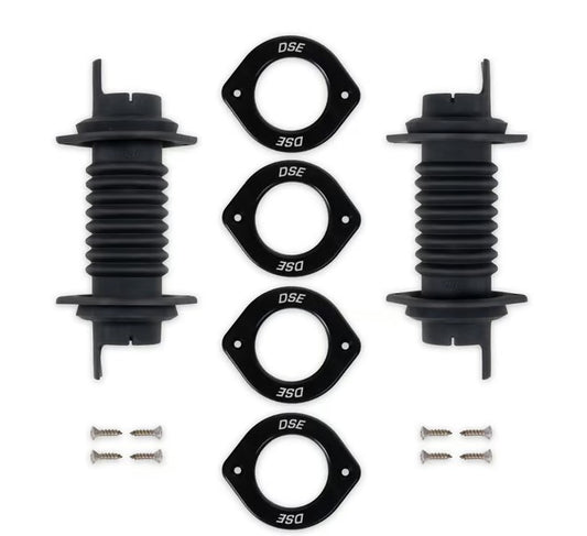 Door Jamb Wiring Boot Kit - Black Anodize Trim - Detroit Speed and Engineering | Evolution Auto Retroworks