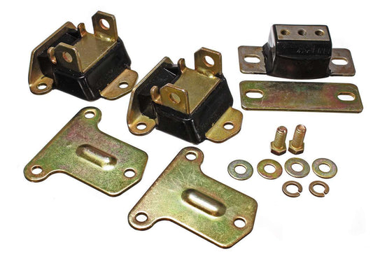 Chevy V8 Motor/Trans Mnt Kit Zinc Finish Black - Energy Suspension | Evolution Auto Retroworks