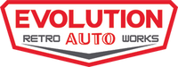 Logo of Evolution Retro Auto Works with a red and black design.