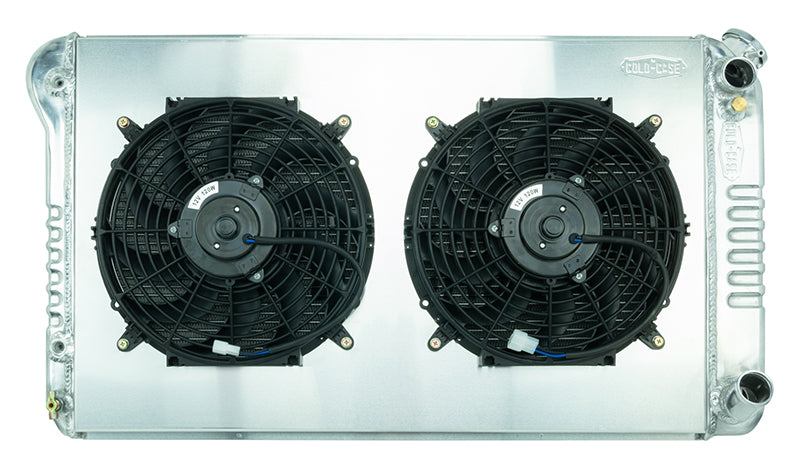 67-76 Chevy GMC Pickup Truck LS Swap Aluminum Radiator AT and 12 Inch Fan Kit Cold Case Radiators