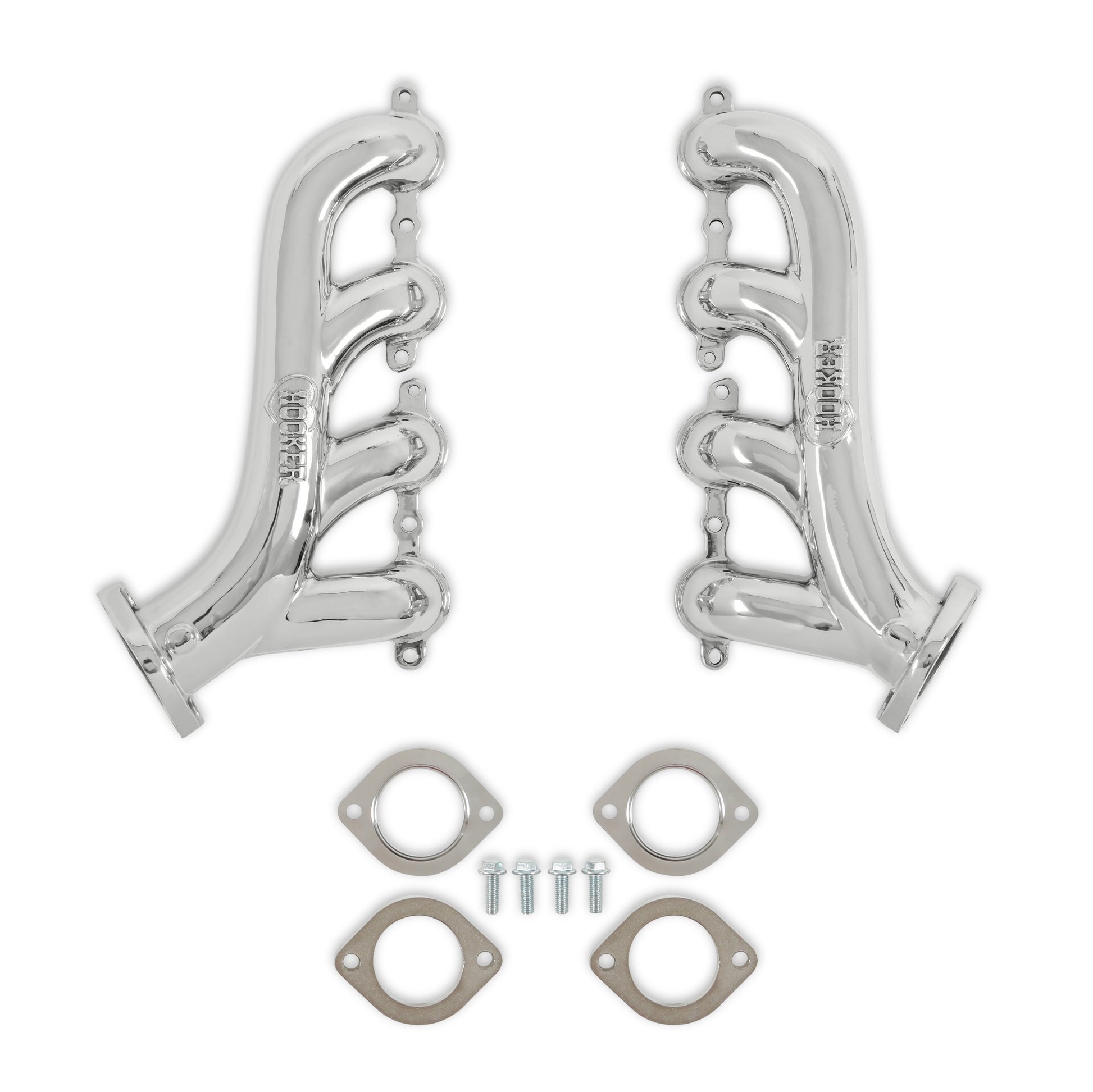 Exhaust Manifold Set GM LS Swap Cast SS Polished - Hooker | Evolution Auto Retroworks