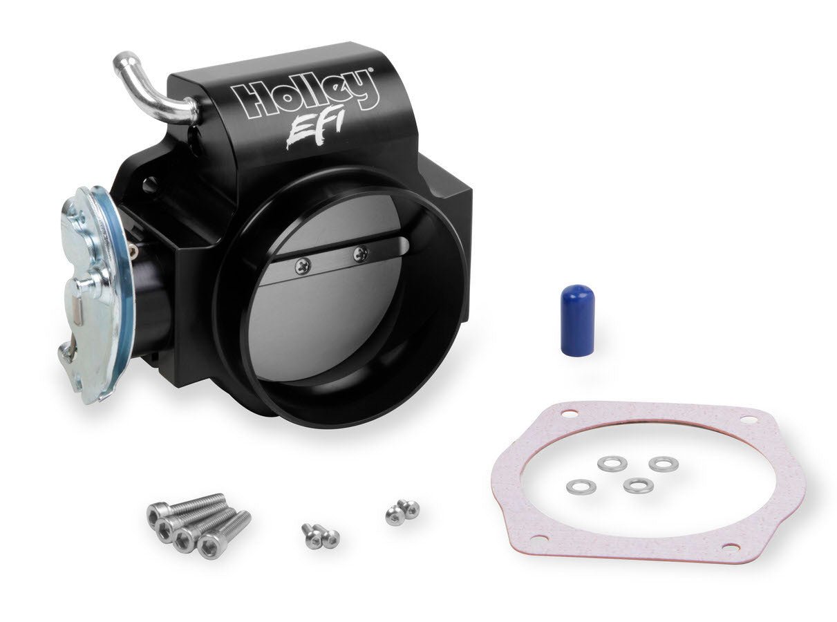 90mm LS Throttle Body w/Tapered Bore - Black - Holley EFI | Evolution Auto Retroworks