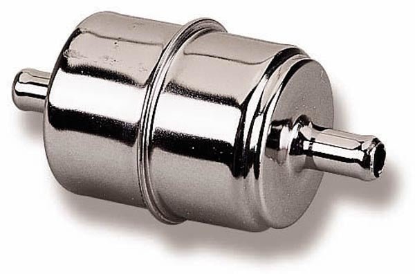 3/8in Chrome Fuel Filter - Holley | Evolution Auto Retroworks