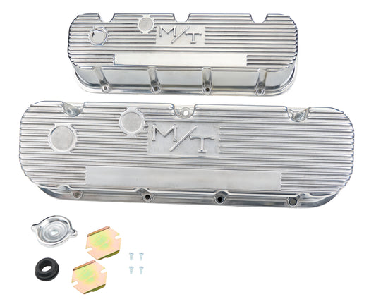 M/T Polished Valve Cover Set - BBC Tall - Holley | Evolution Auto Retroworks