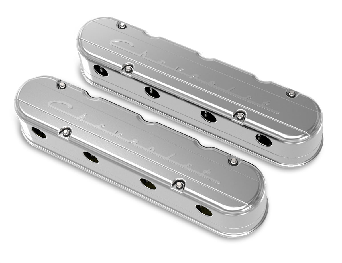 GM LS Valve Cover Set 2 - Piece Design Polished - Holley | Evolution Auto Retroworks