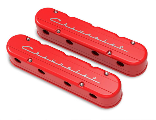 Valve Cover Set 2 - Piece GM LS w/Chevrolet Logo - Holley | Evolution Auto Retroworks