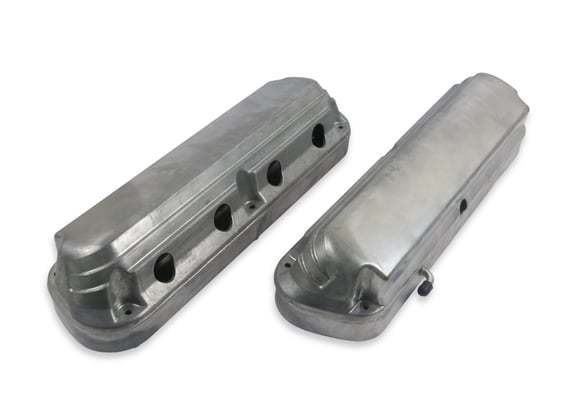 2 - Piece Alm Valve Cover Set GM LS Natural Finish - Holley | Evolution Auto Retroworks